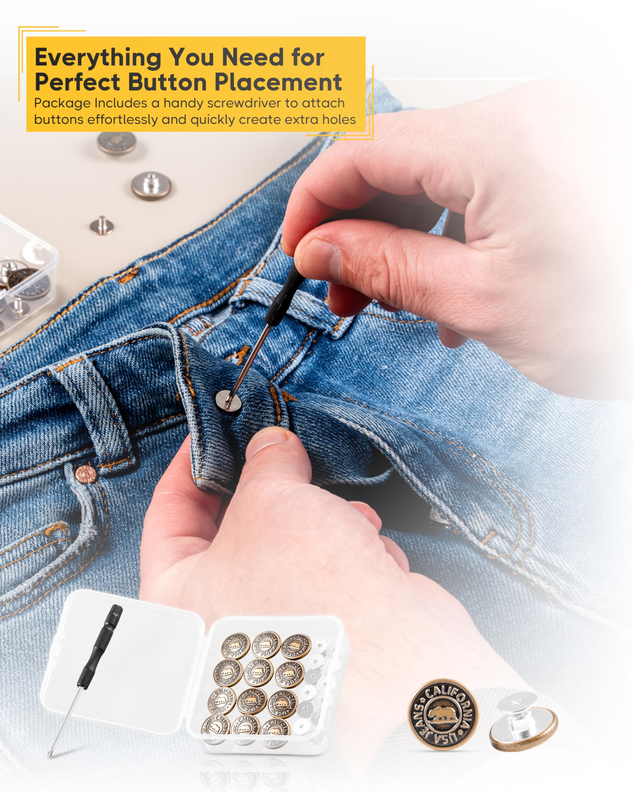Amazon.com: ZEFFFKA Jeans Buttons 5/8 inch 12 Metal Replacement